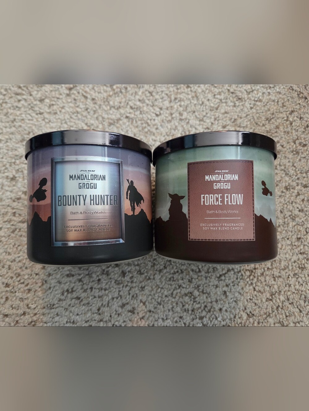 2pc SET Bath & Body Works Star Wars™  BOUNTY HUNTER & FORCE FLOW 3-Wick Candles